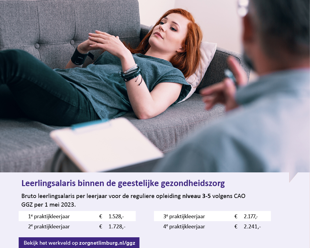 Leerlingsalarissen in ziekenhuizen per 1 mei 2023 volgens CAO GGZ